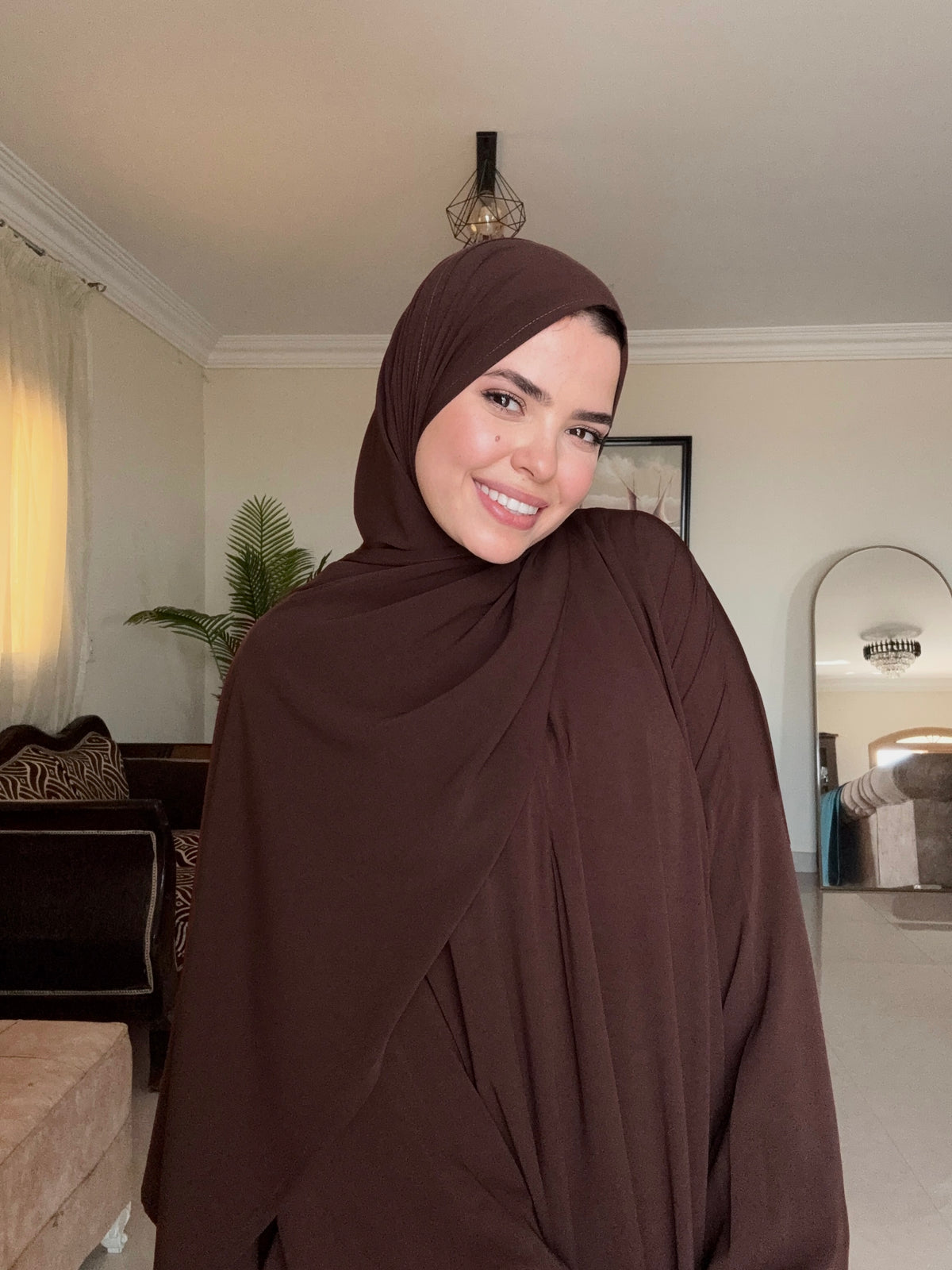 Abaya Isdal - plain - chocolate Brown