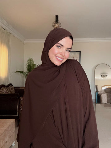Abaya Isdal - plain - chocolate Brown