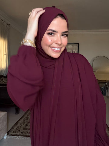 Abaya Isdal - Plain - Burgundy