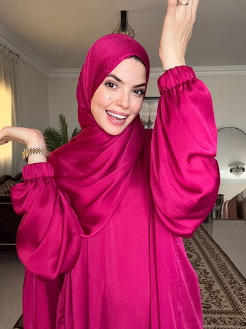 Plain Crinkle Satin - Burgundy