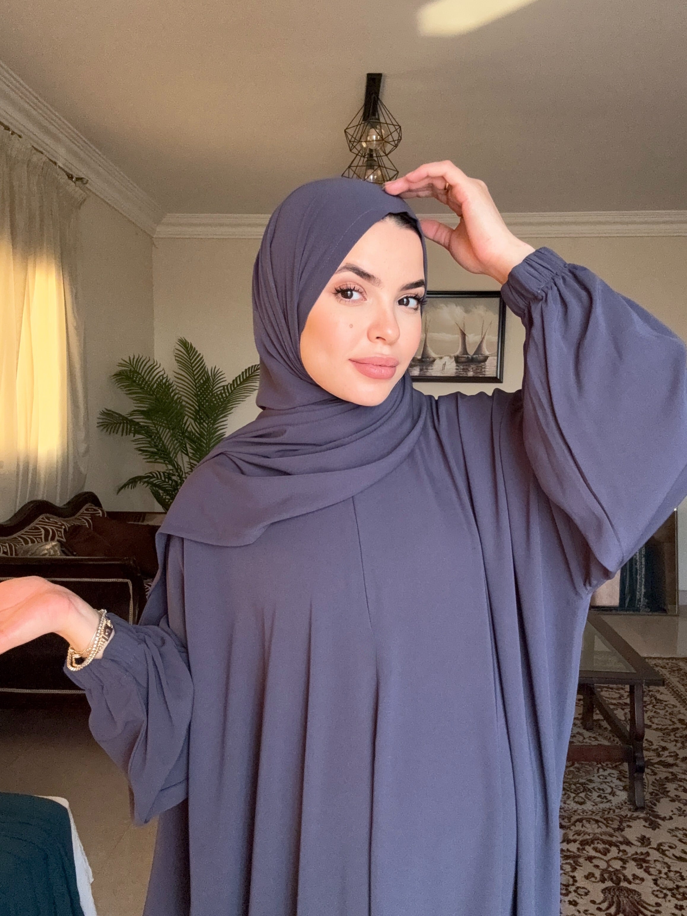 Abaya Isdal - Plain - Gray