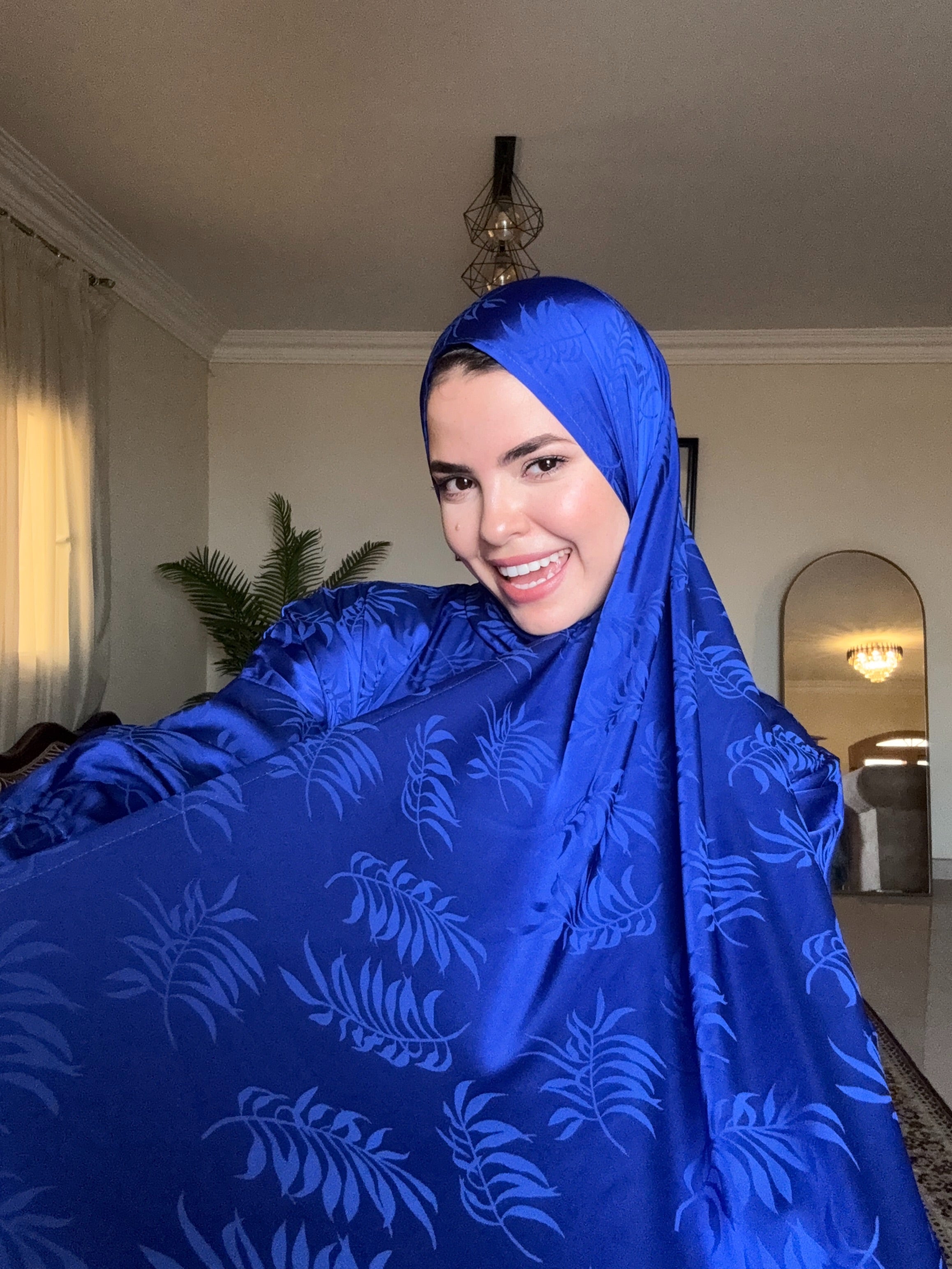Jacquard Satin - Feather - Blue