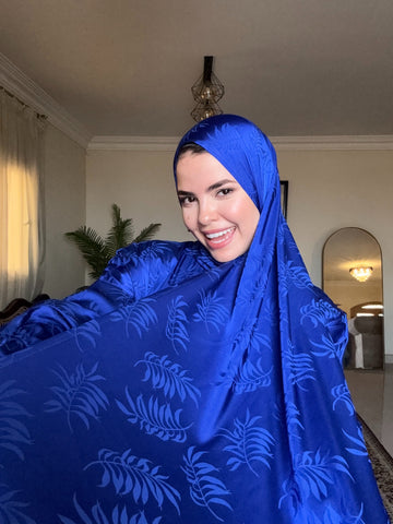 Jacquard Satin - Feather - Blue