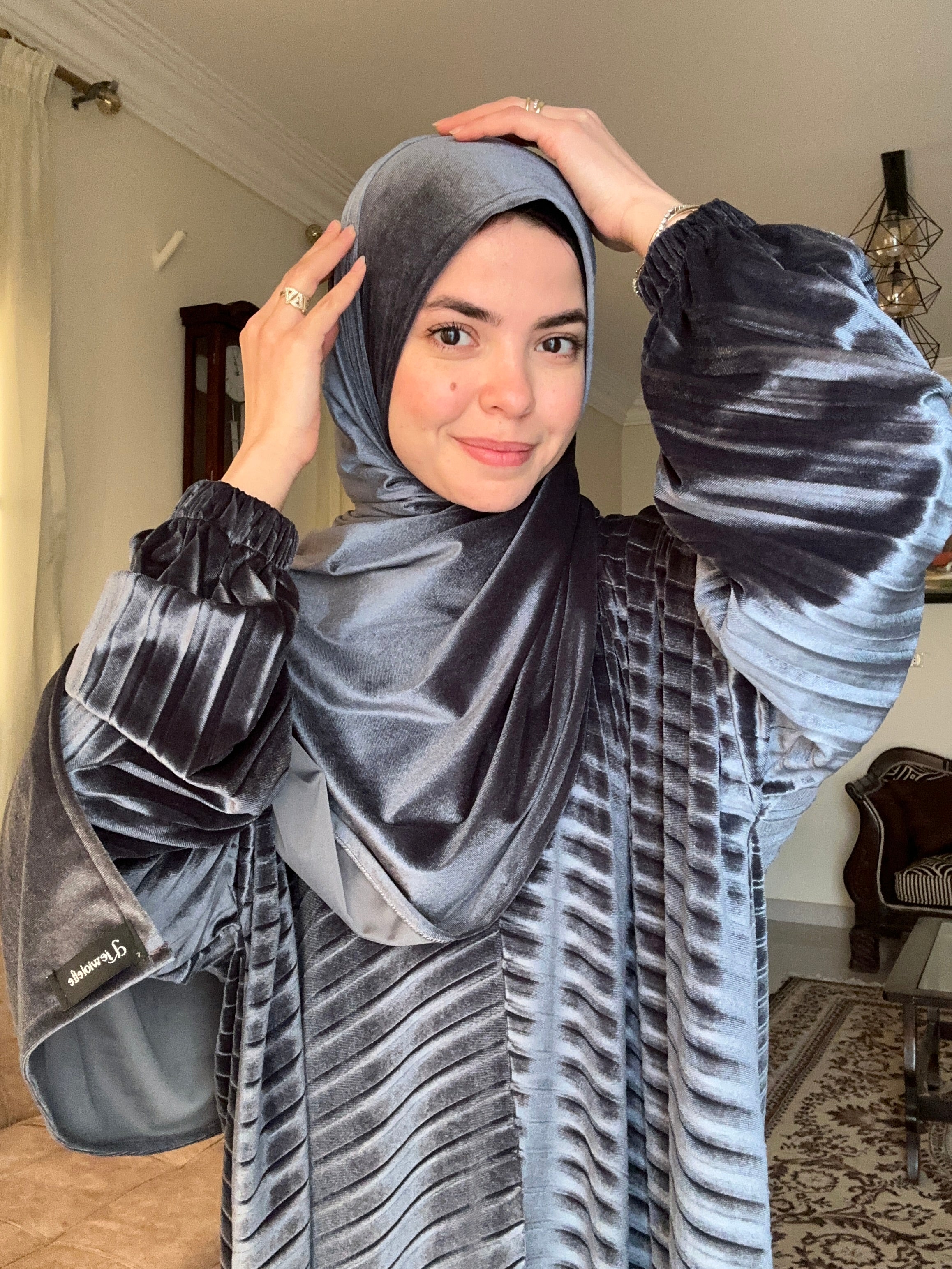 Pleated Velvet - Grey