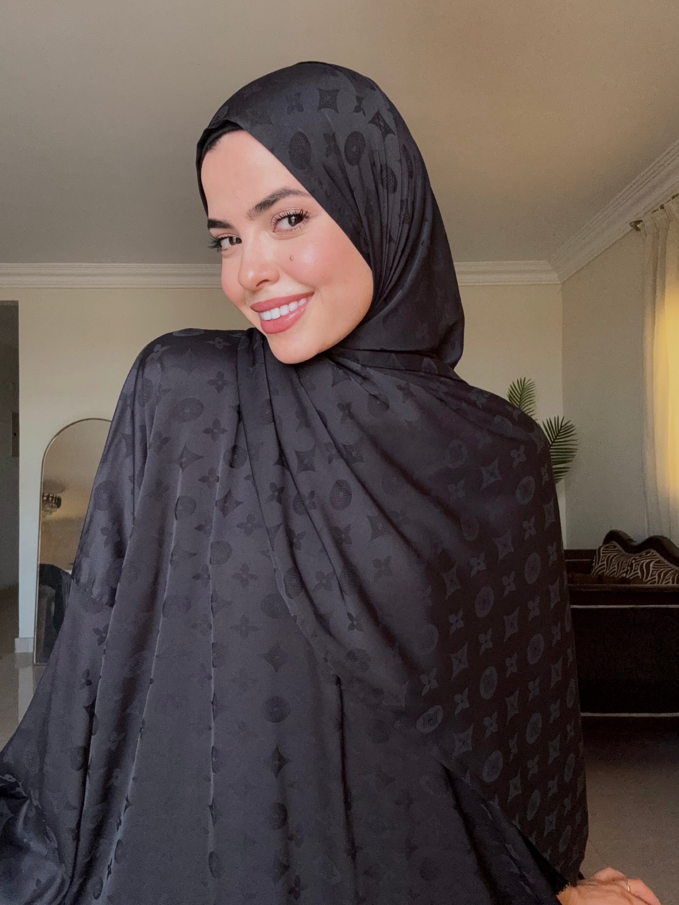 Jacquard Satin - Black LV