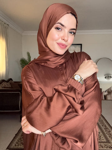 Plain Crinkle Satin - Brown