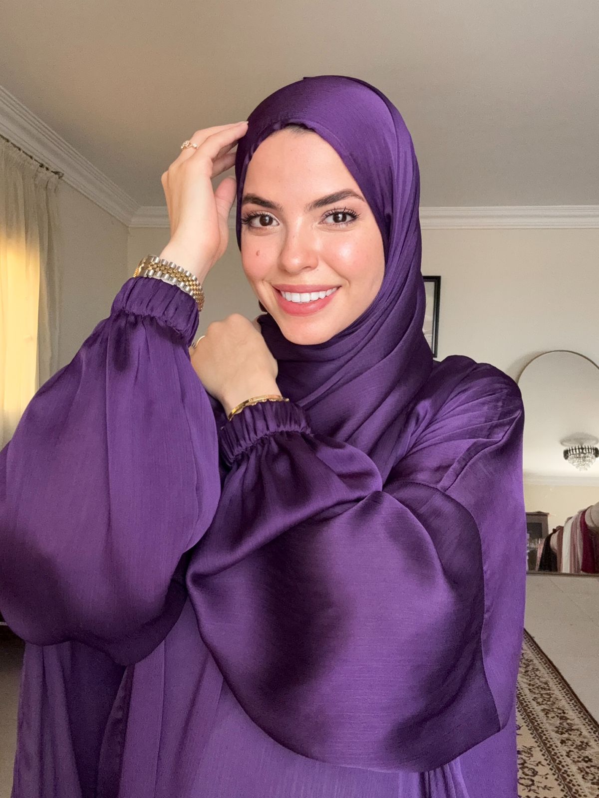 Plain Crinkle Satin - Purple