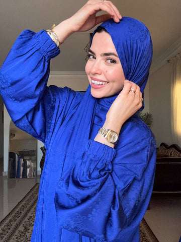 Jacquard Satin - Blue Warda