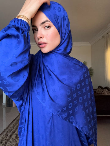 Jacquard Satin - Blue LV